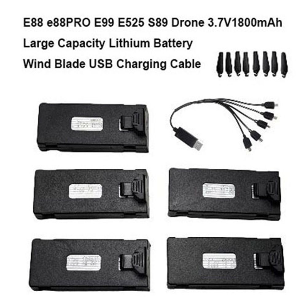 Eachine Drone E010 - Batería de litio negra 3.7V1800mAh Cable